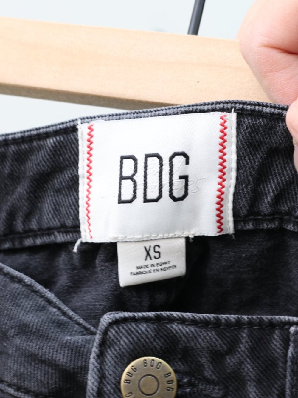 Urban Outfitters BDG Denim Micro Mini Skirt Washed Black XS Low Rise - Picture 4 of 4